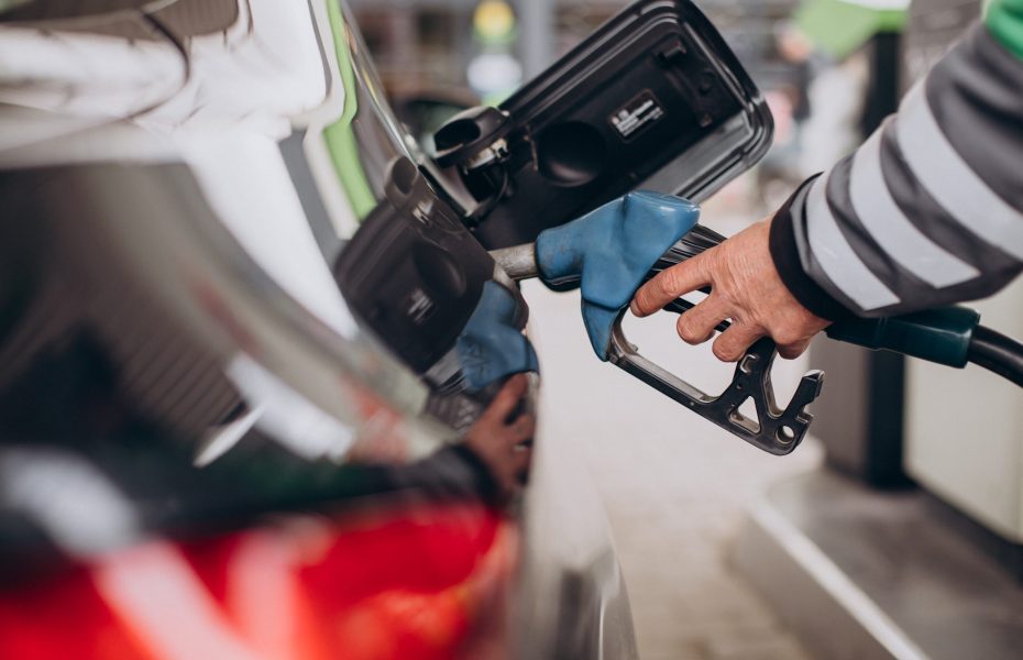 Car refueling at fuel station